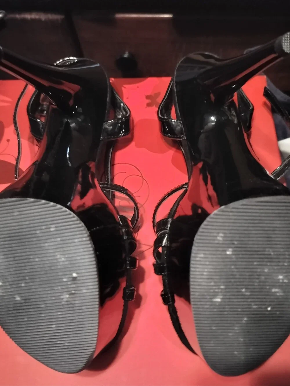 Pleaser Black Patent High Platform Slingback Heels